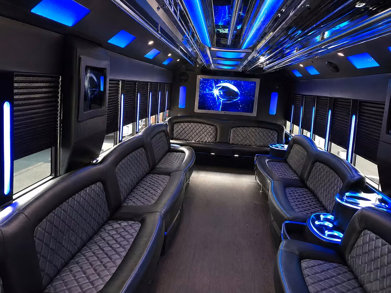15 passenger party bus inside