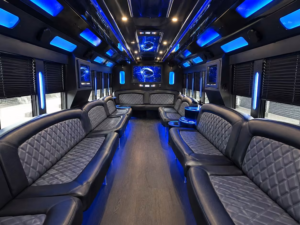 15 passenger party bus interior