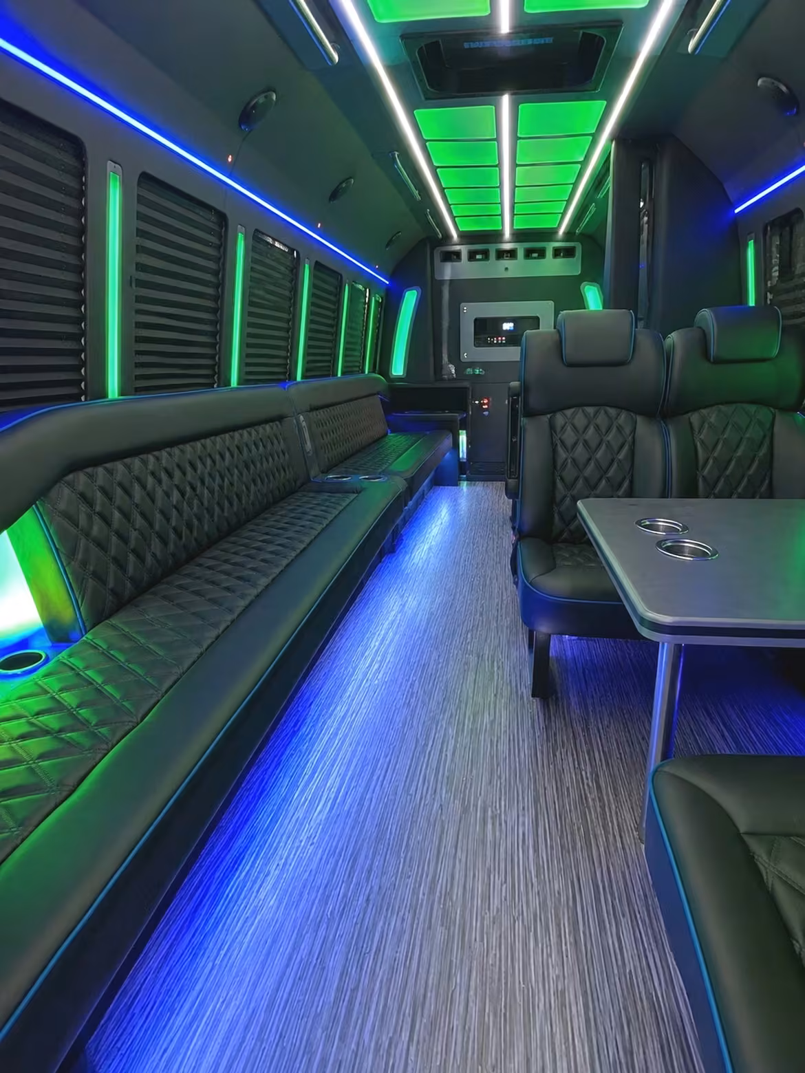 18 passenger party bus interior