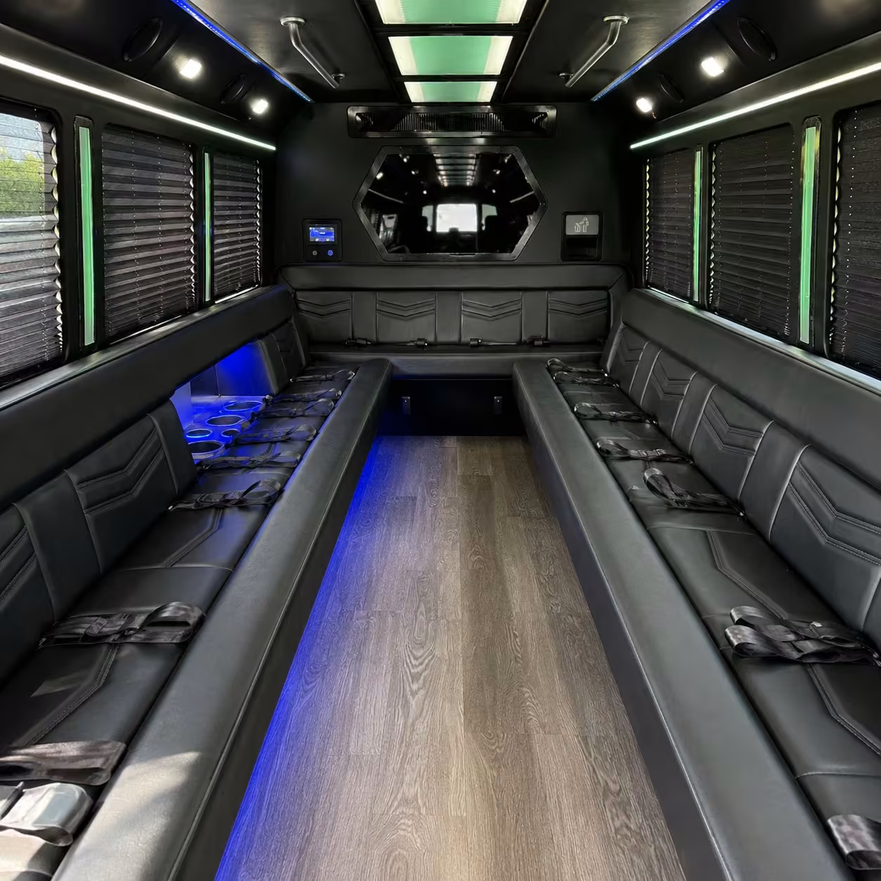 20 passenger party bus interior