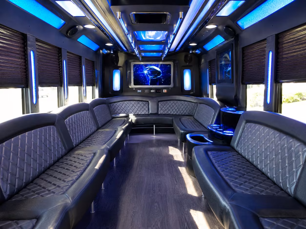 25 passenger party bus interior