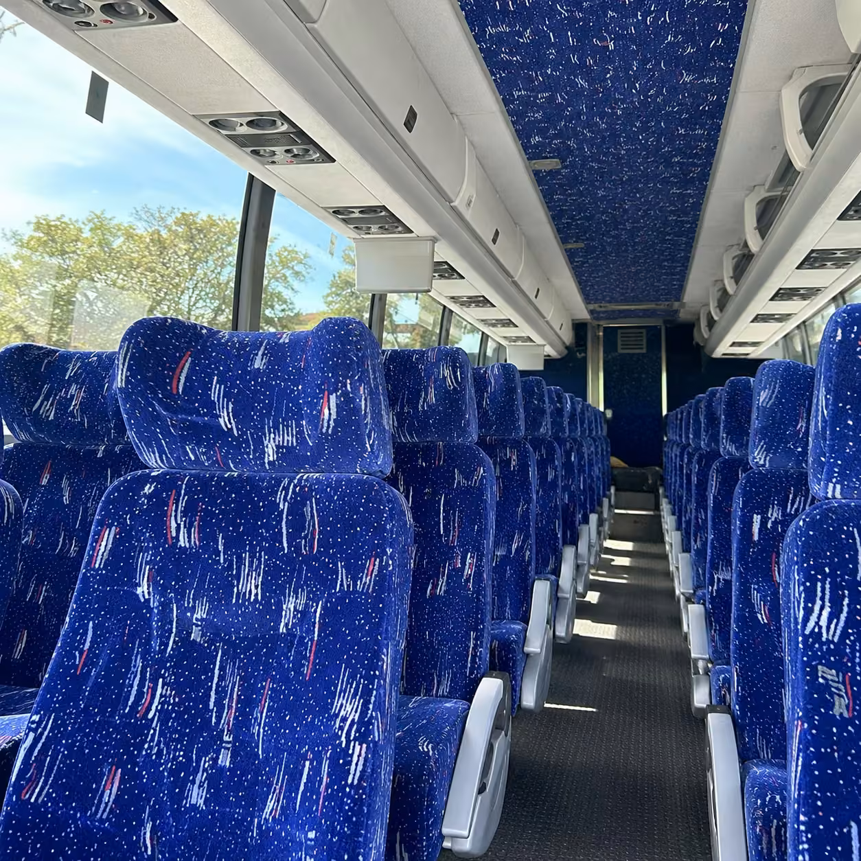 40 56 passenger charter bus interior