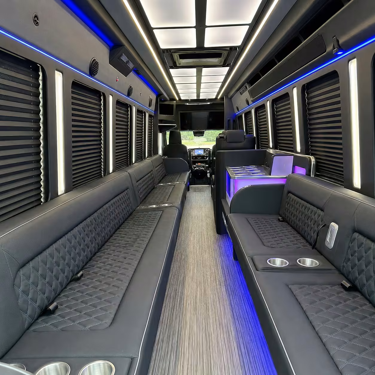 40 passenger party bus inside